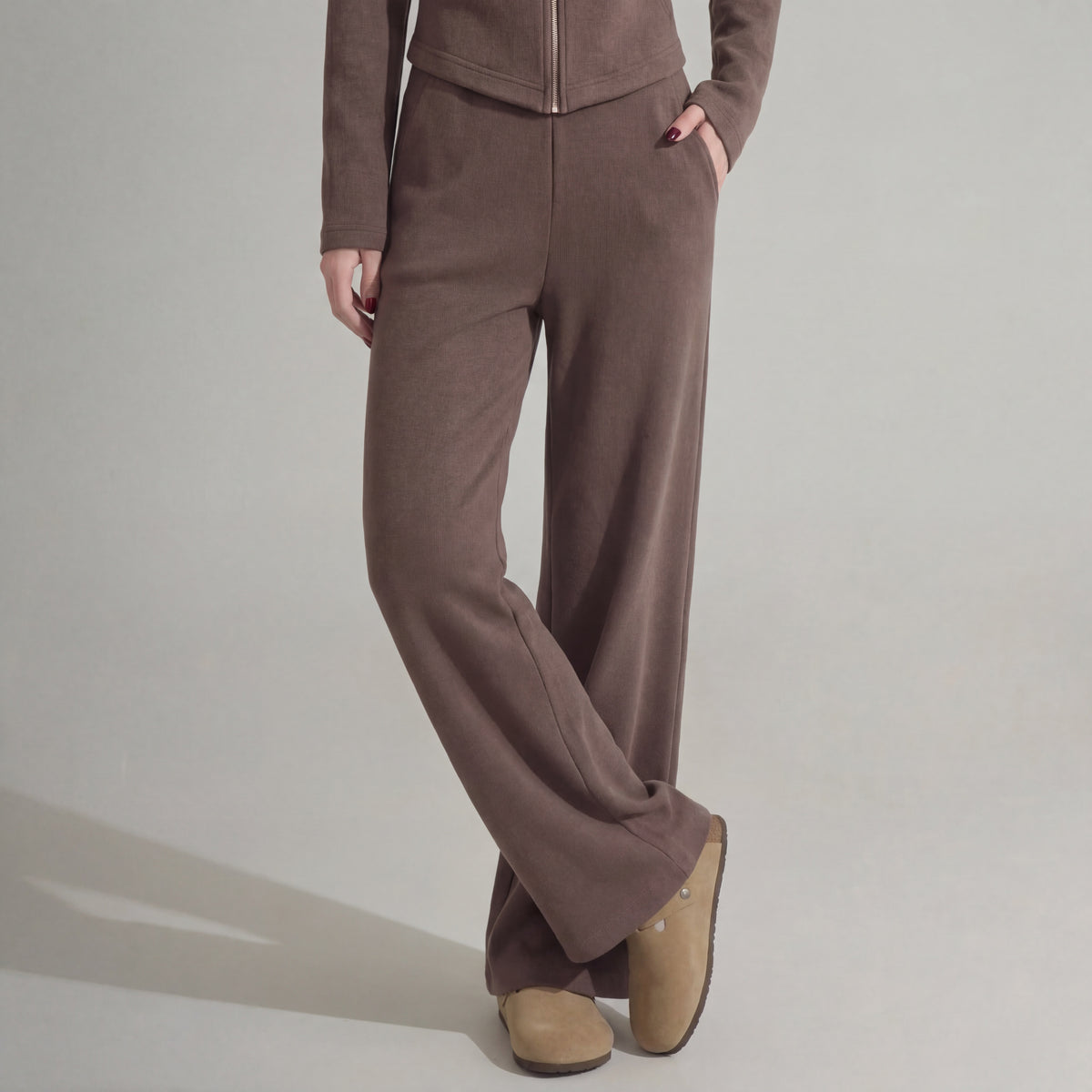 Brushed Knit Zip Hoodie & Pant Set