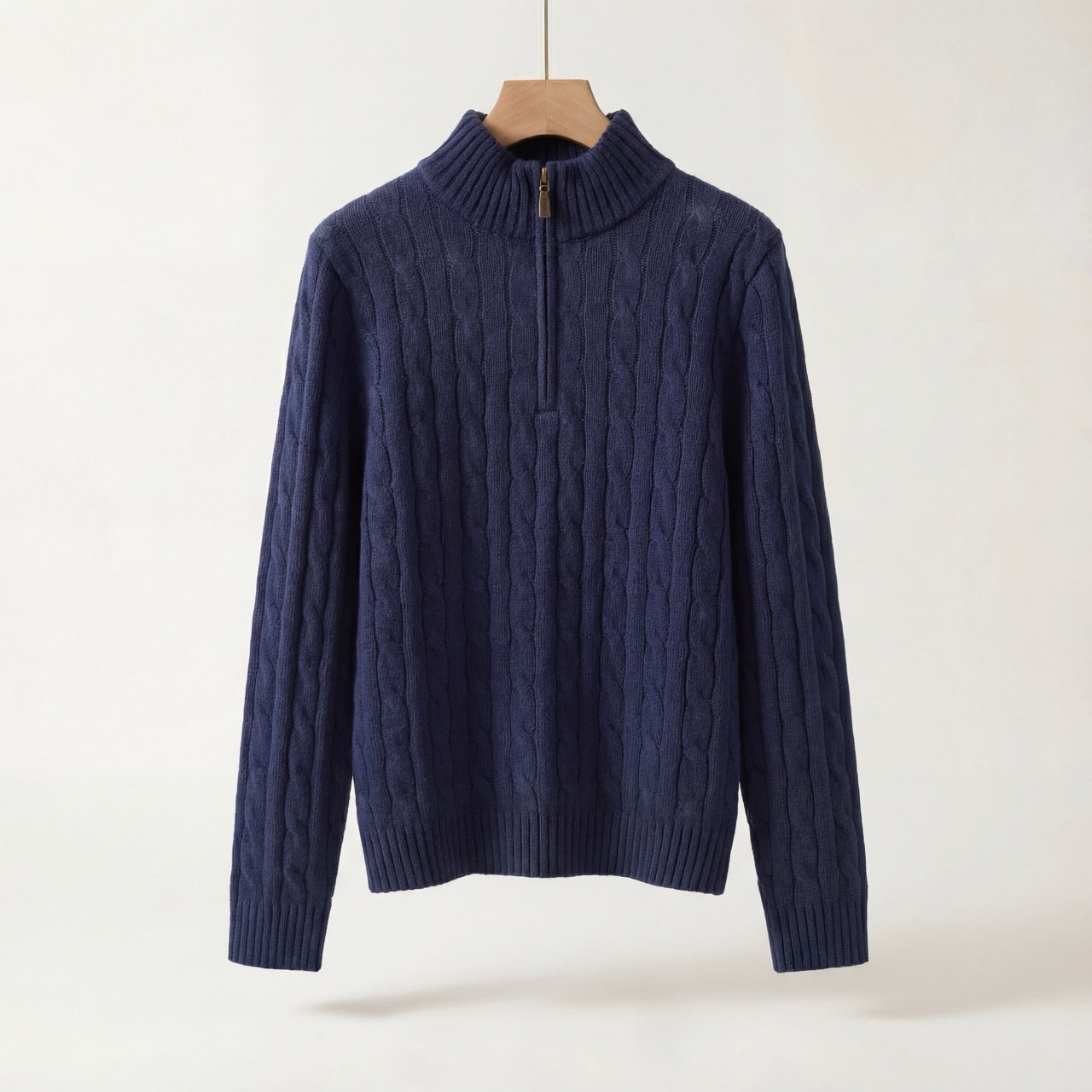 Varlyn Cashmere-Blend Relaxed Cable Half-Zip Jumper