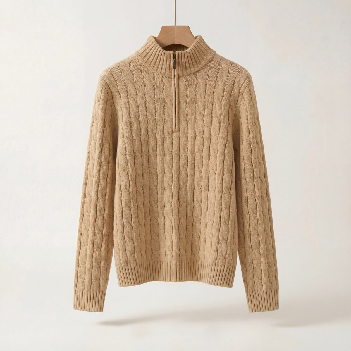 Varlyn Cashmere-Blend Relaxed Cable Half-Zip Jumper