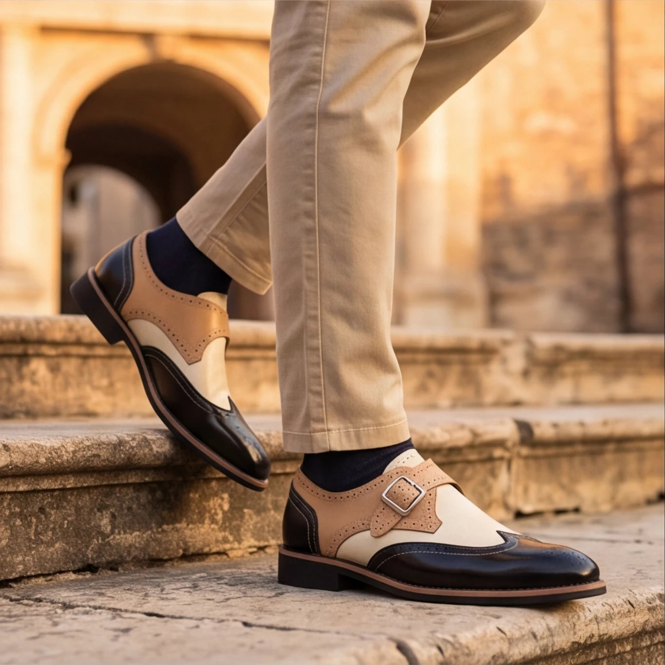 Mayfair Wingtip Monk Strap