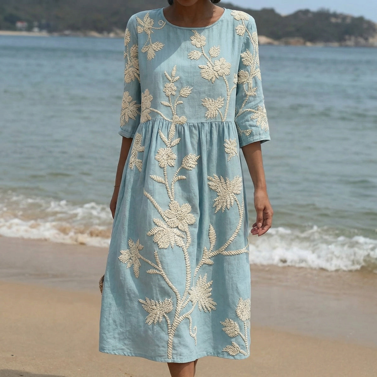 Savannah Embroidered Midi Dress