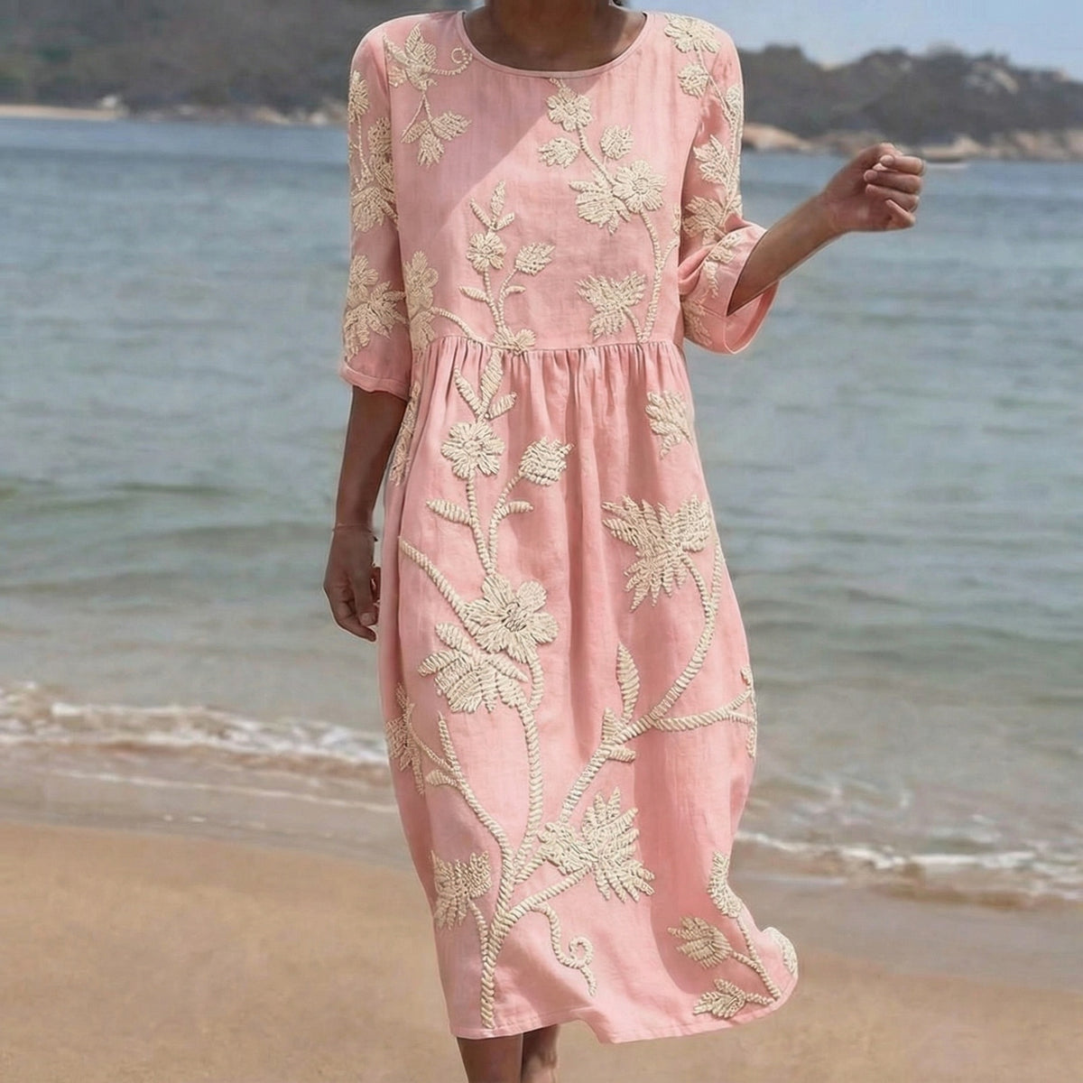 Savannah Embroidered Midi Dress