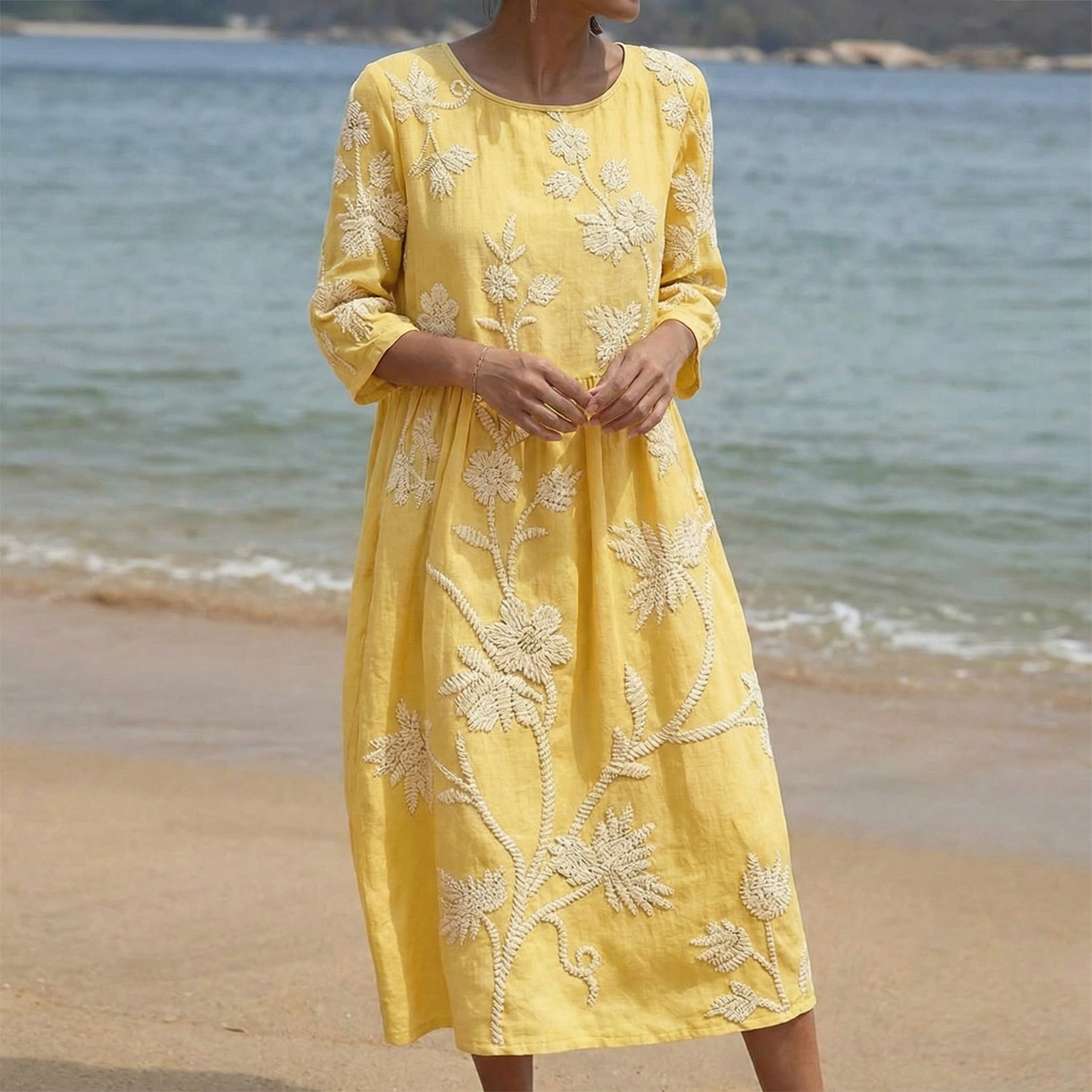 Savannah Embroidered Midi Dress
