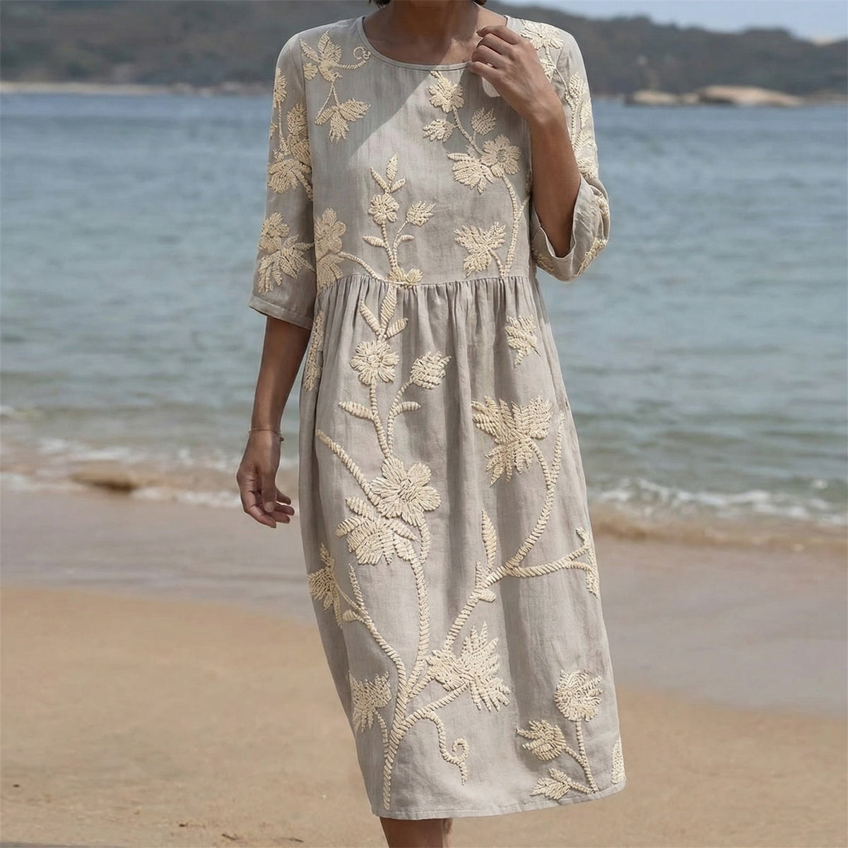 Savannah Embroidered Midi Dress