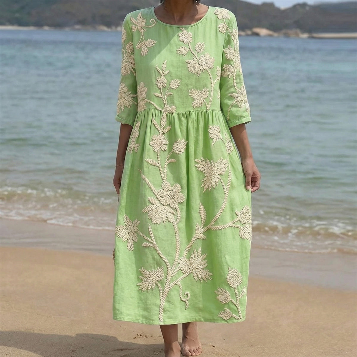 Savannah Embroidered Midi Dress