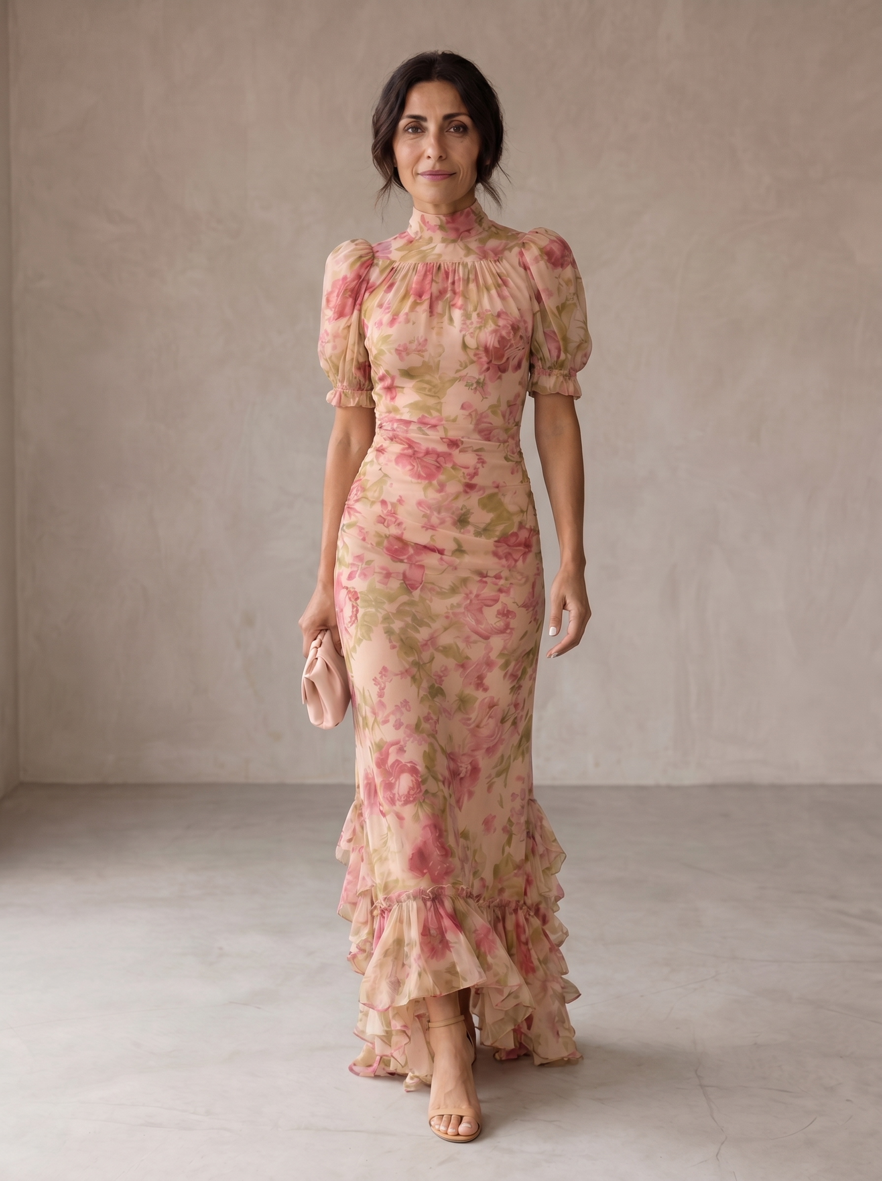Serafina | Long Floral Chiffon Dress