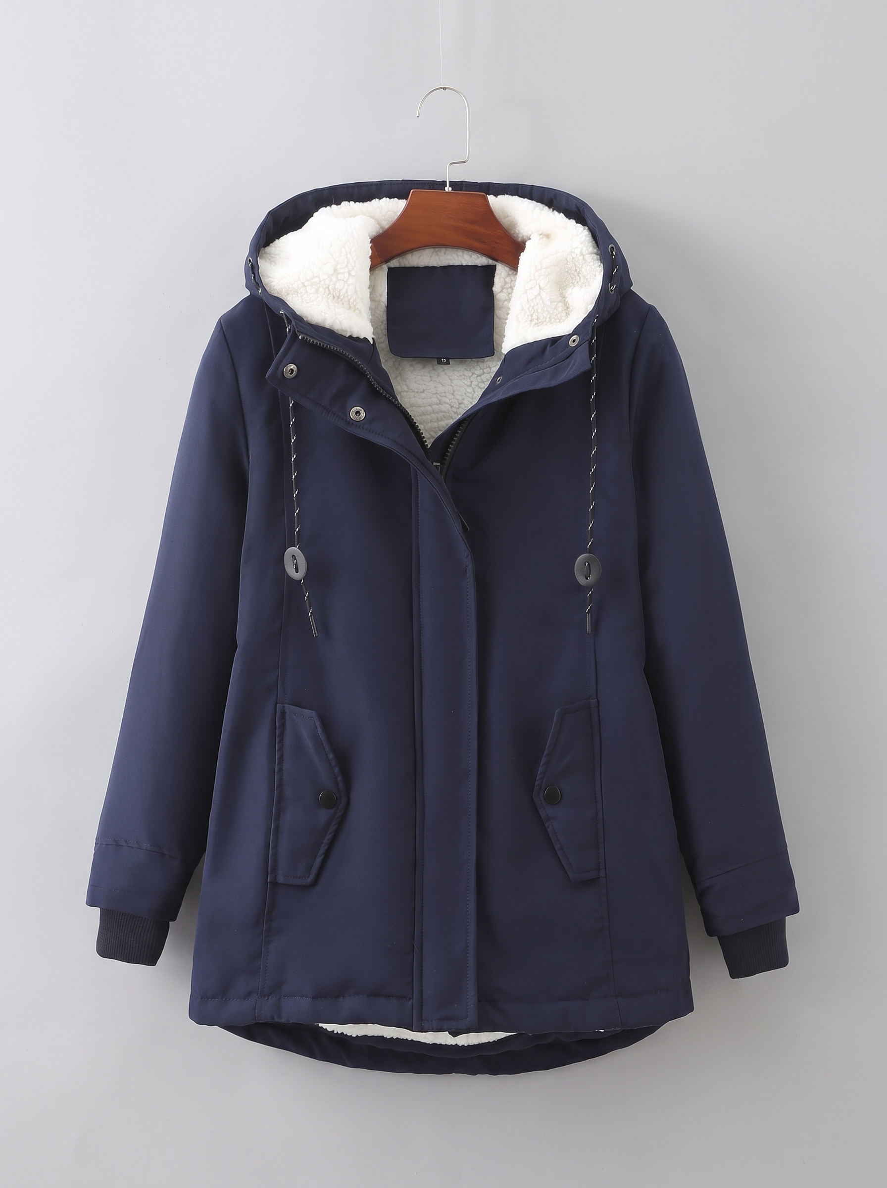 Marjorie Cozy Hooded Weatherproof Coat - Navy