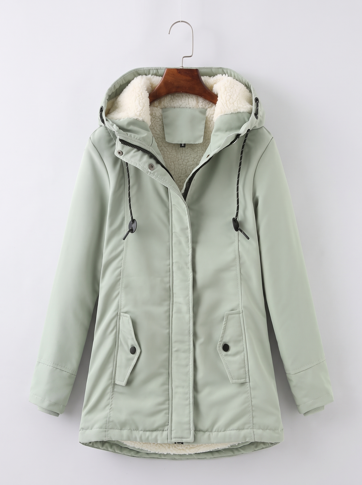 Marjorie Cozy Hooded Weatherproof Coat - Light Green