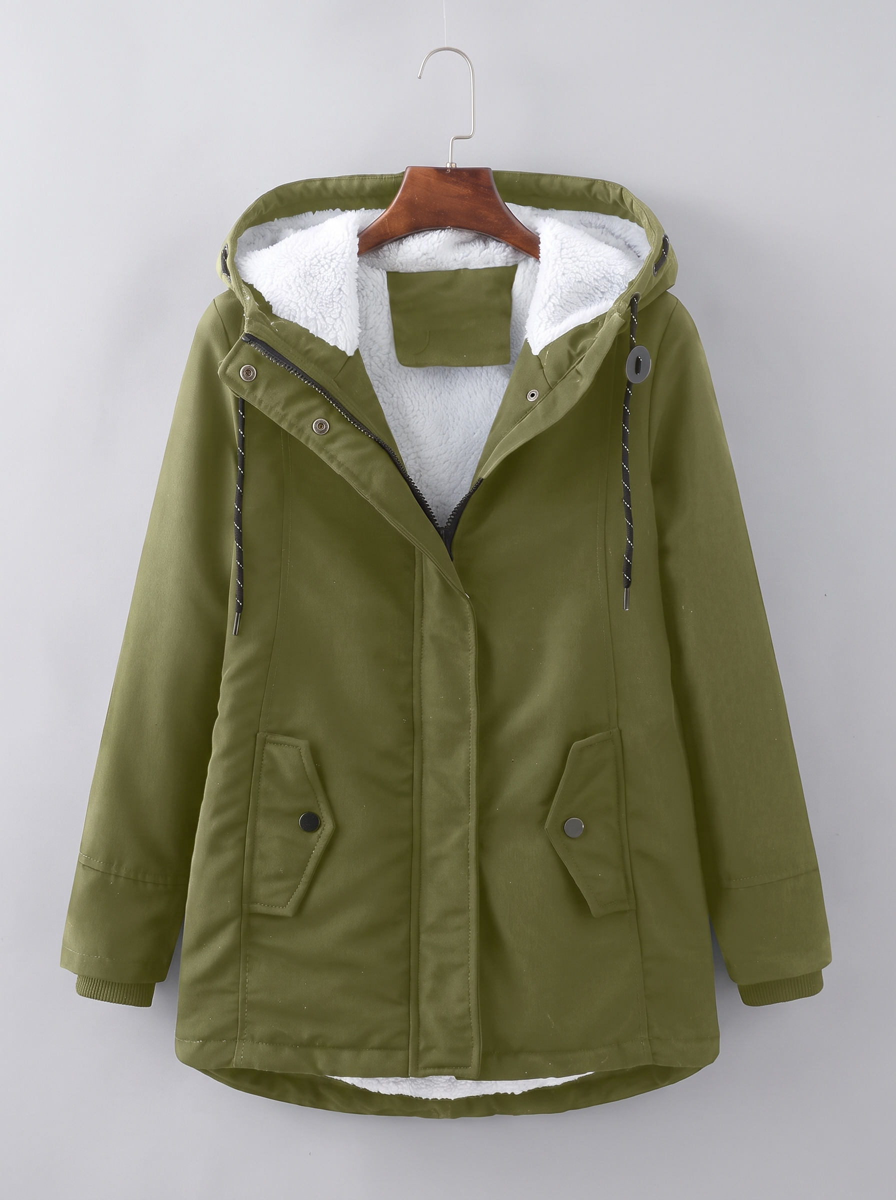 Marjorie Cozy Hooded Weatherproof Coat - Green