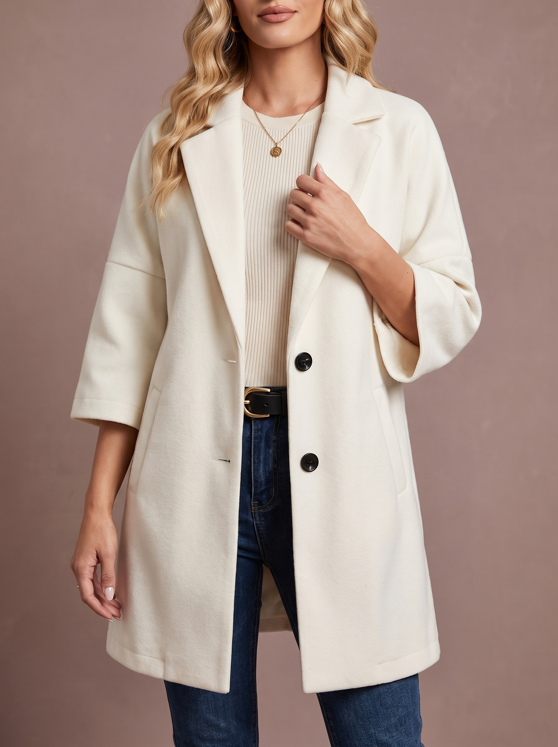 Adeline Elegant Coat - White