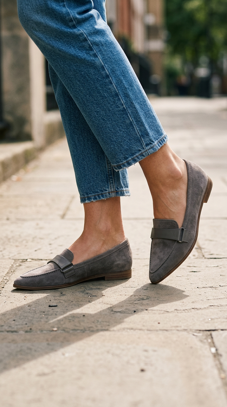 Pointed Loafer with Vamp Strap