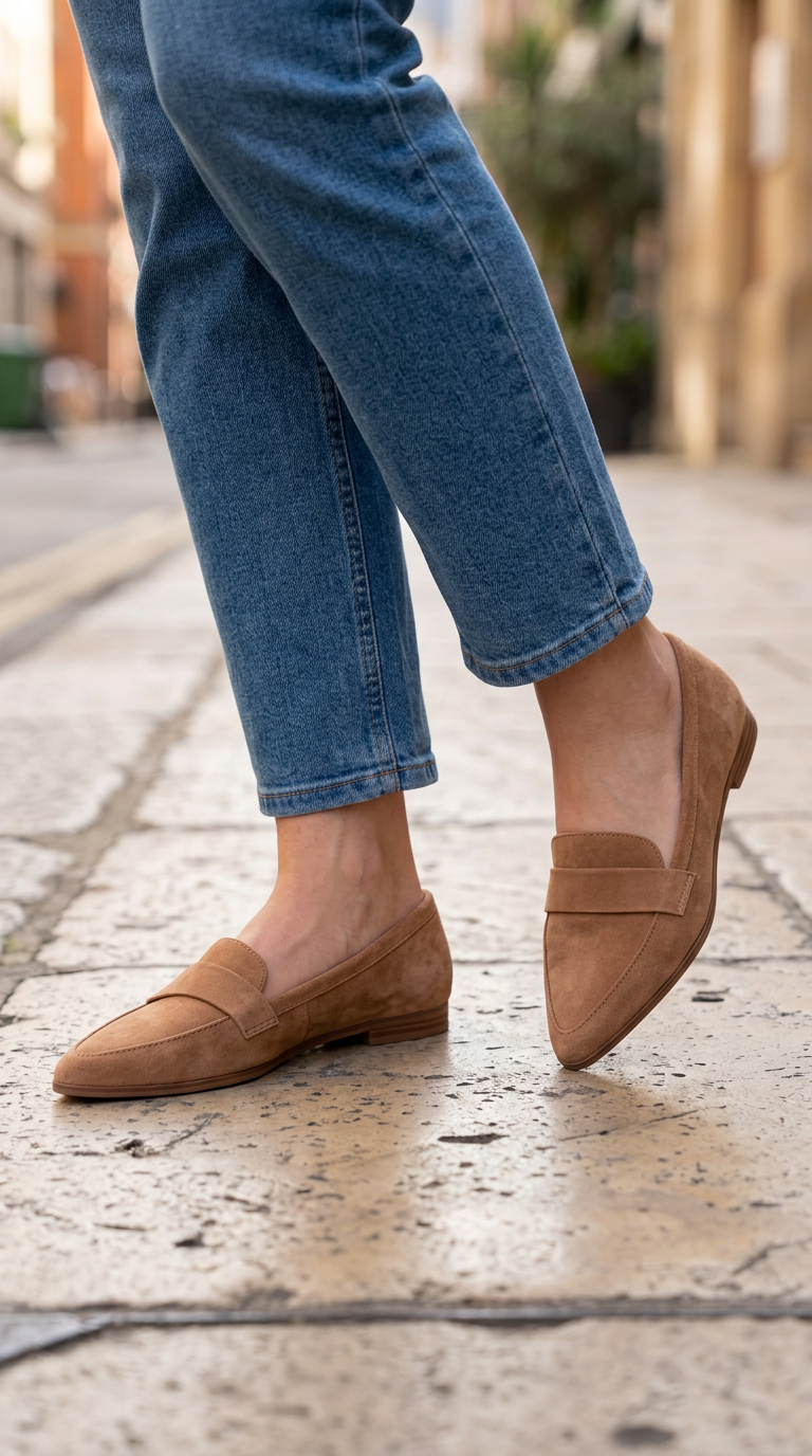 Pointed Loafer with Vamp Strap