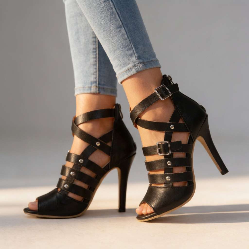 Tessa Cross-Strap Open Heels