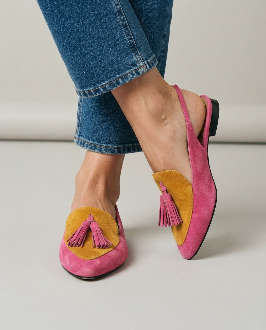 Elena Slingbacks — Fuchsia & Mustard