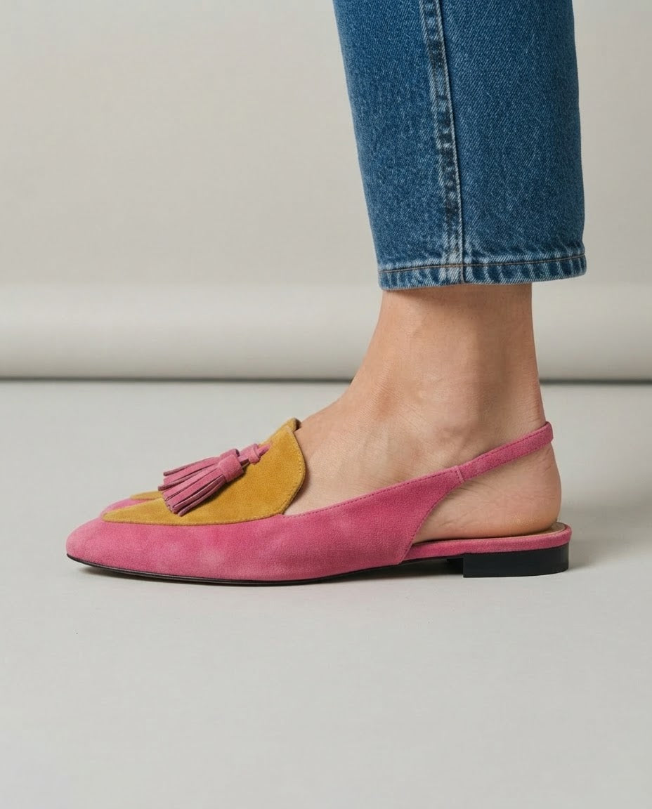 Elena Slingbacks — Fuchsia & Mustard