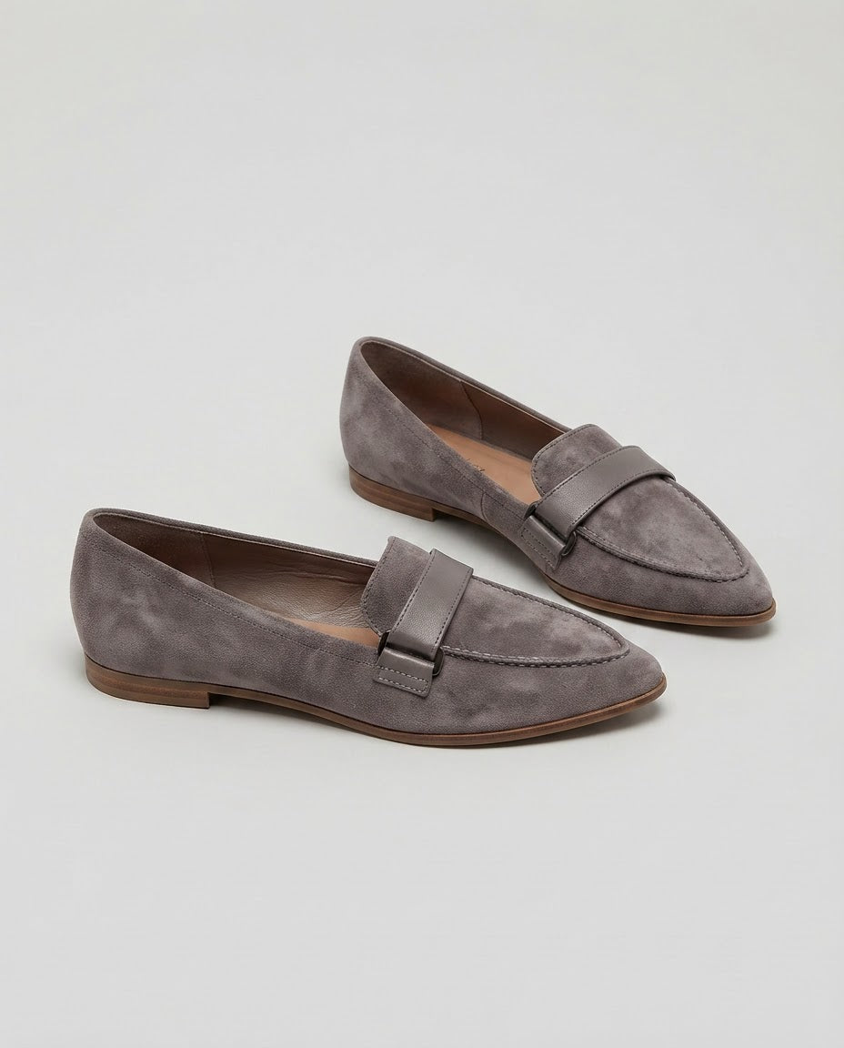 Pointed Loafer with Vamp Strap