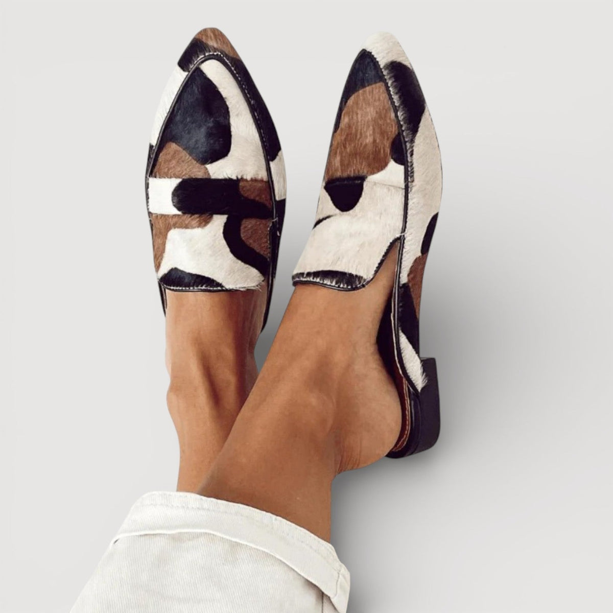 Maria | Cow Print Comfort Loafers