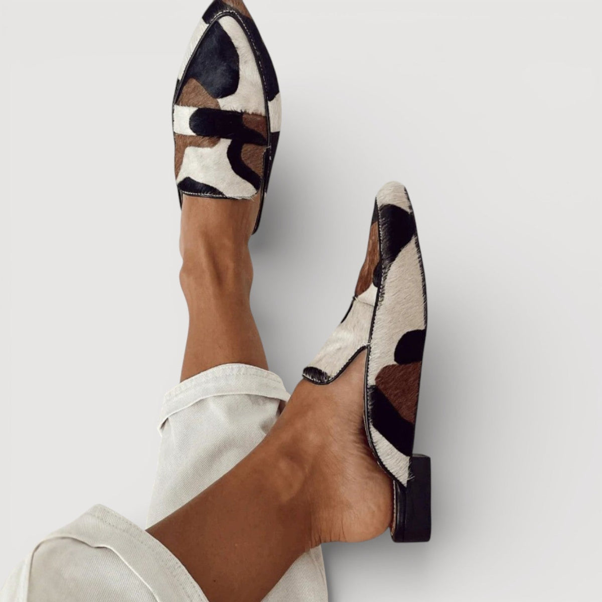 Maria | Cow Print Comfort Loafers