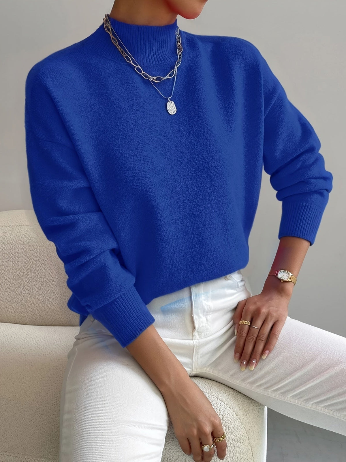 P|H - Soft Mock Neck Knit Sweater Eleanor