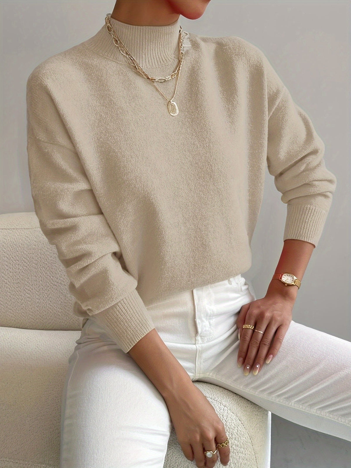 P|H - Soft Mock Neck Knit Sweater Eleanor