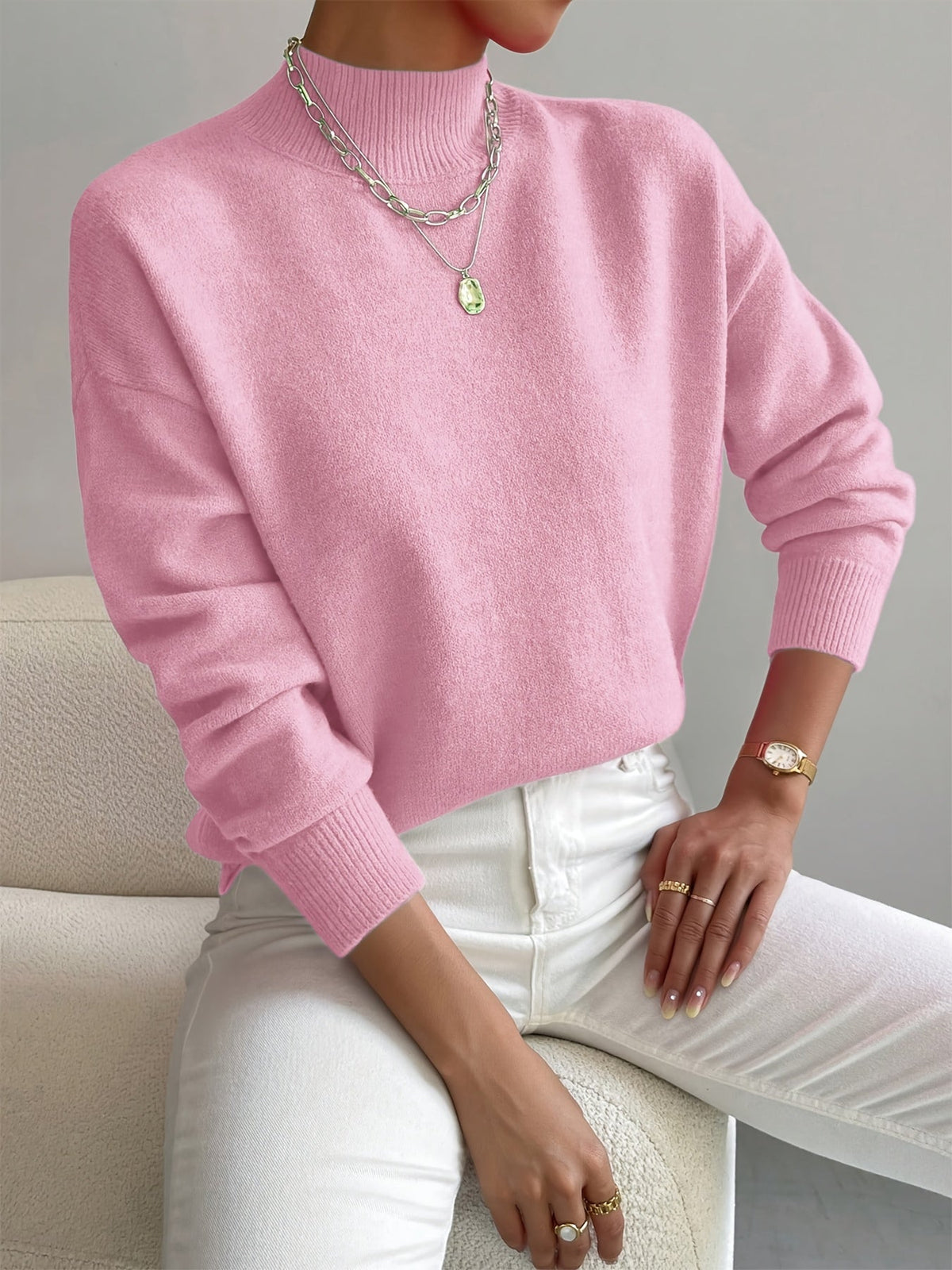 P|H - Soft Mock Neck Knit Sweater Eleanor