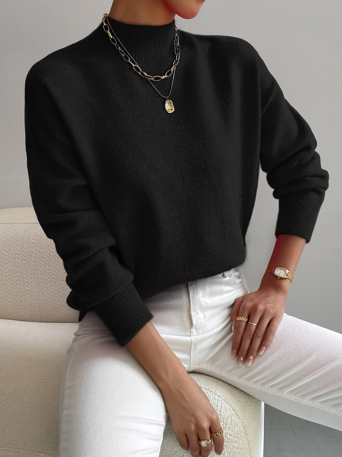 P|H - Soft Mock Neck Knit Sweater Eleanor
