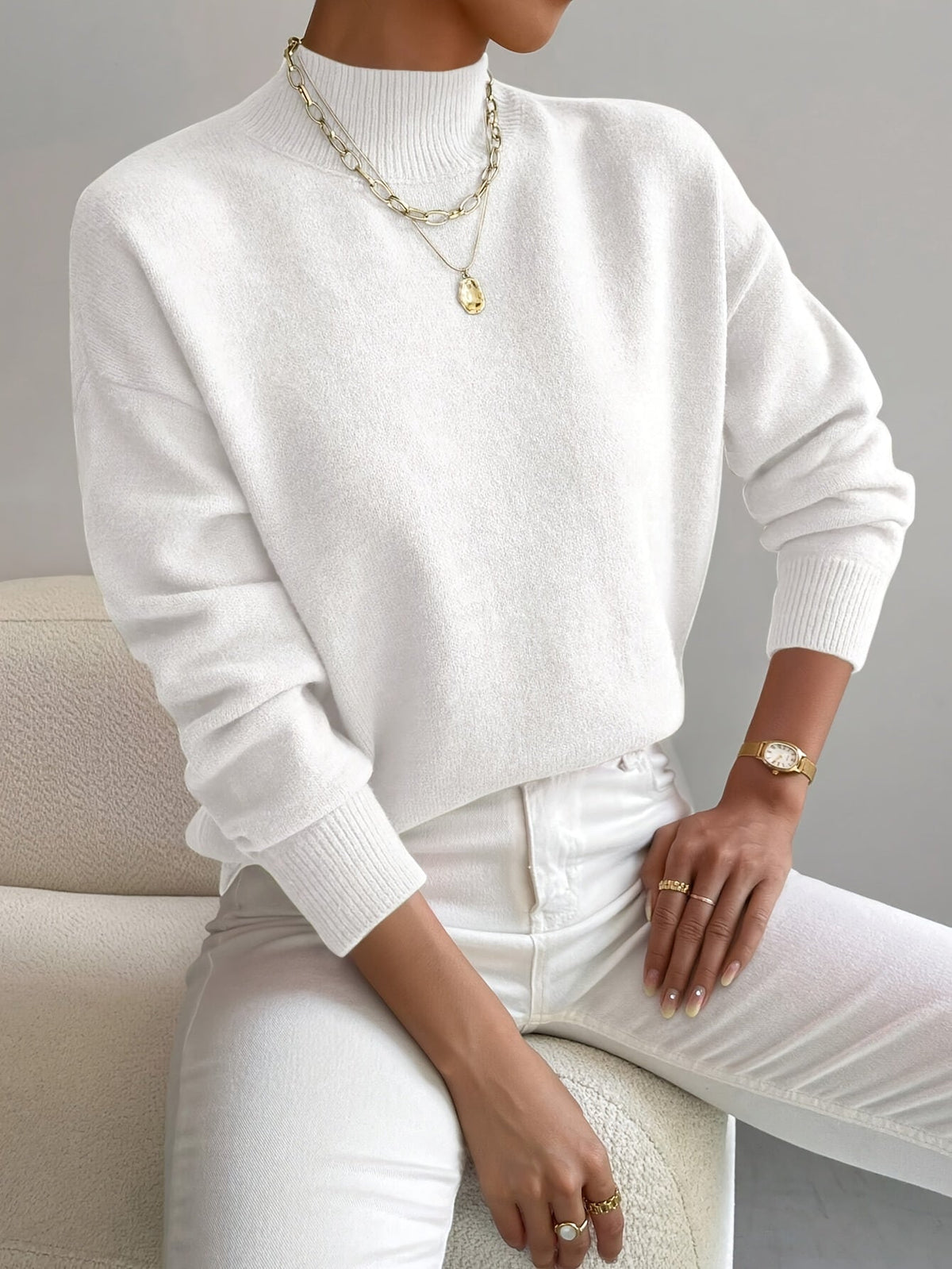 P|H - Soft Mock Neck Knit Sweater Eleanor