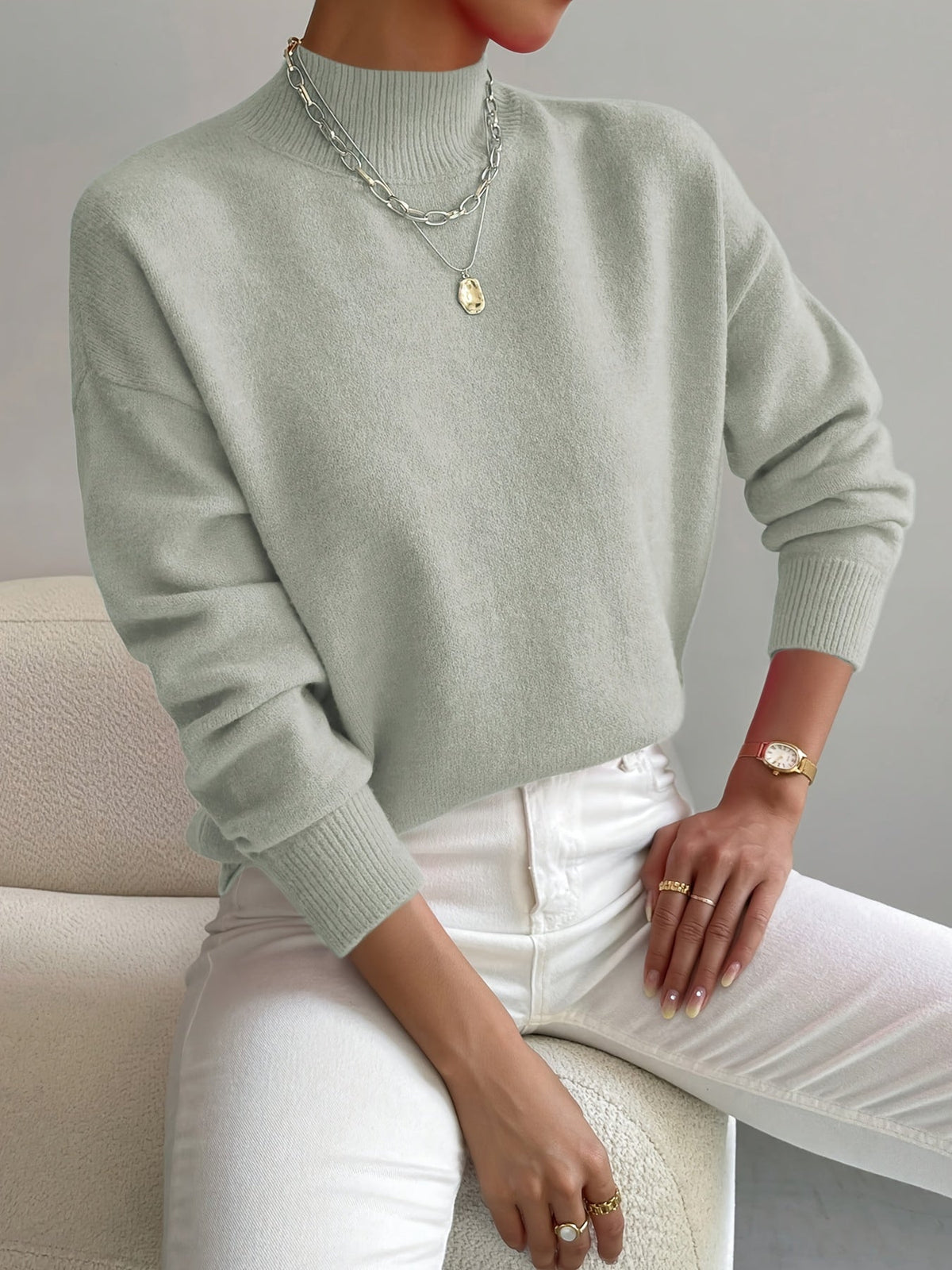 P|H - Soft Mock Neck Knit Sweater Eleanor