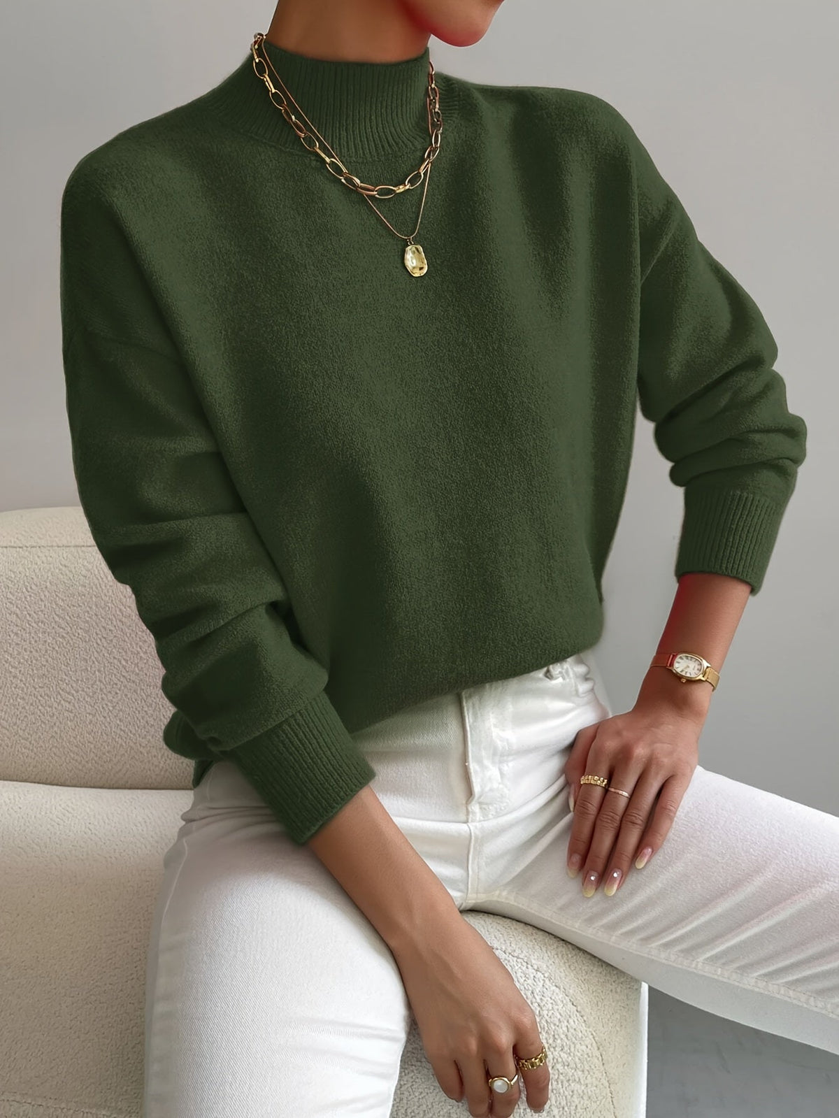 P|H - Soft Mock Neck Knit Sweater Eleanor