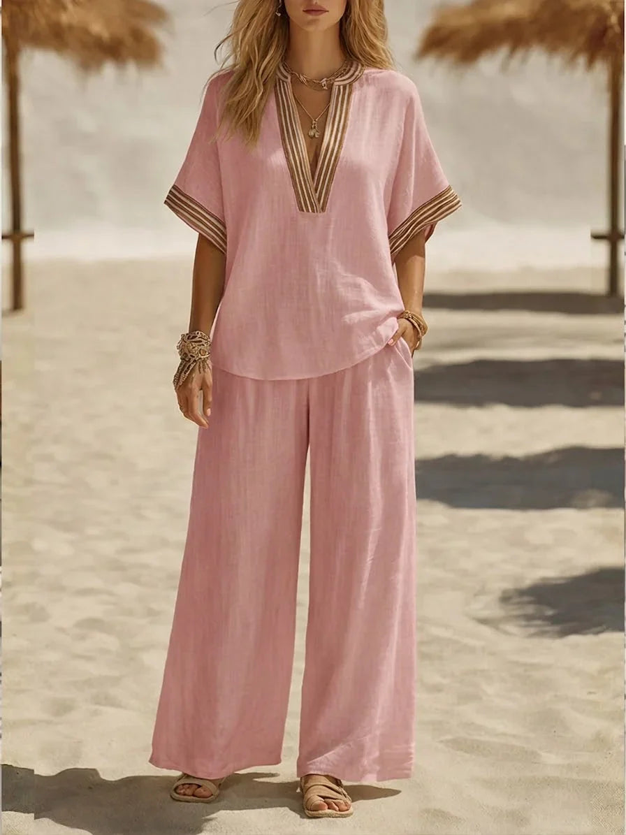 Maribel | Relaxed V-Neck Two-Piece Set