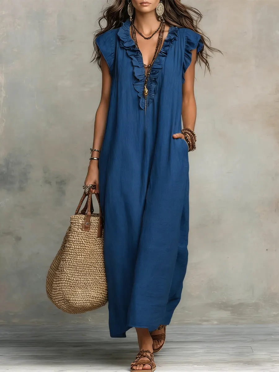 Evelyn | Bohemian Ruffle Maxi Dress