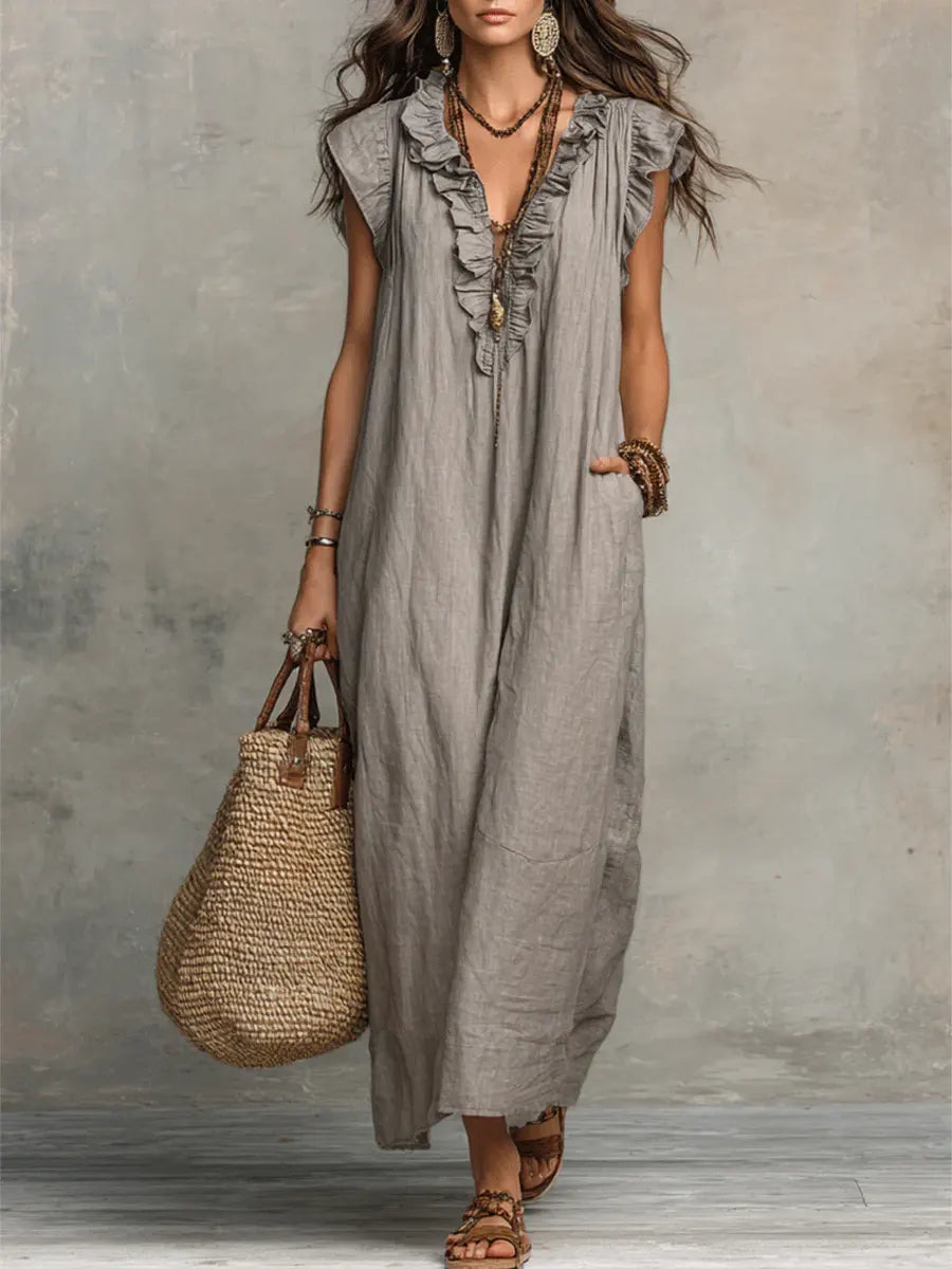 Evelyn | Bohemian Ruffle Maxi Dress