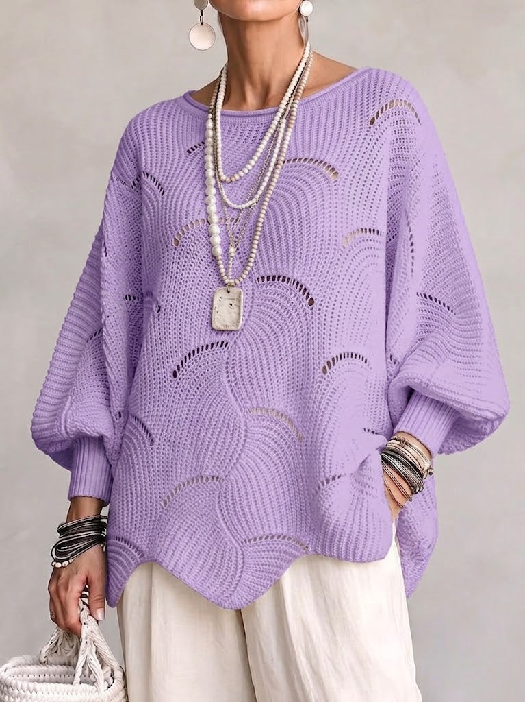 Mia | Wave Pattern Lantern Sleeve Top