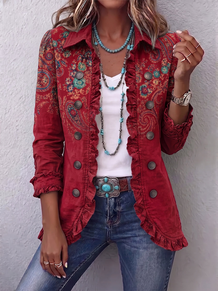 Lily™ | Bohemian Paisley Ruffle Jacket