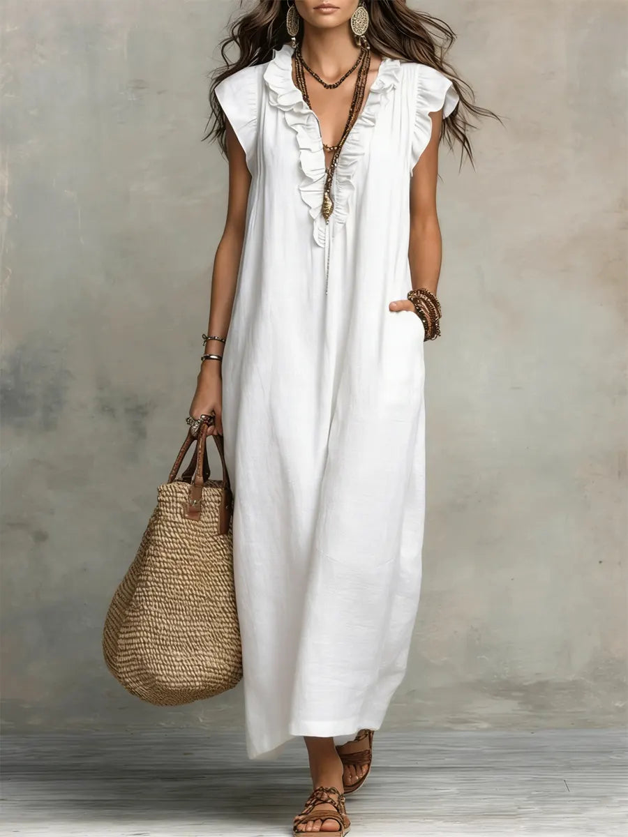 Evelyn | Bohemian Ruffle Maxi Dress