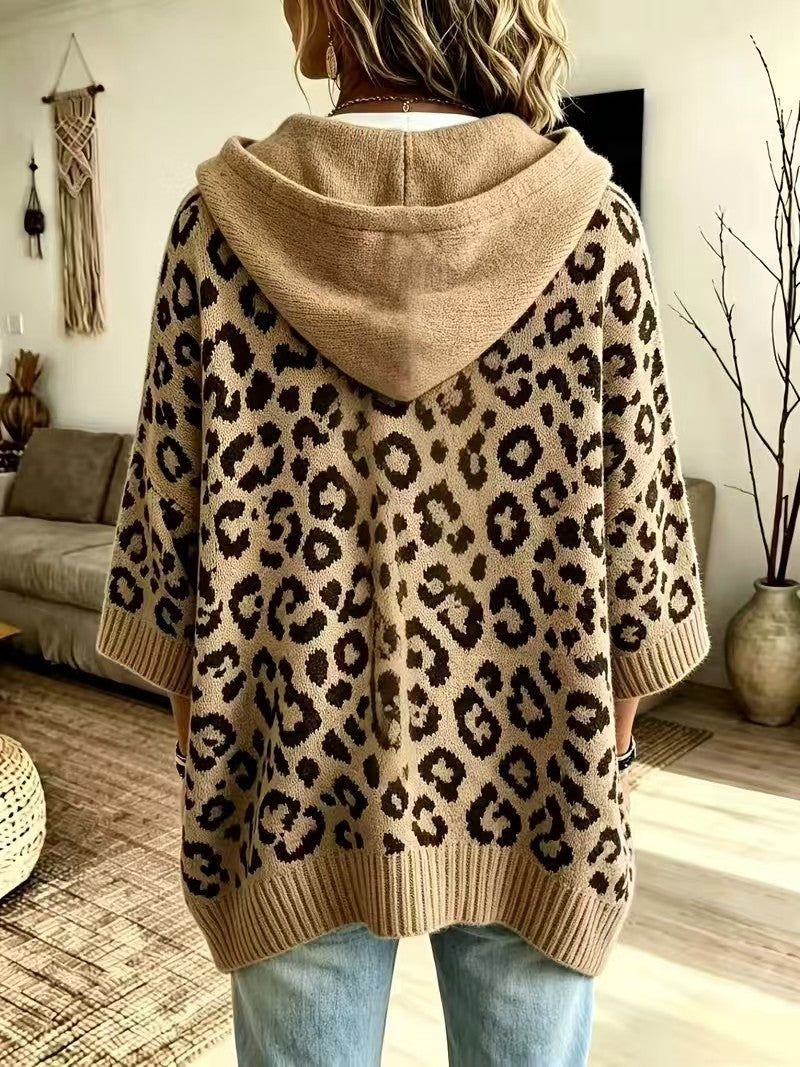 Maya™ | Comfortable And Casual Leopard-print Knitted Hoodie
