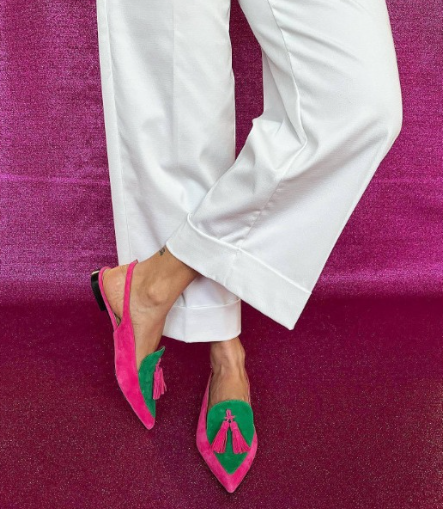 Elena Slingbacks — Fuchsia & Green