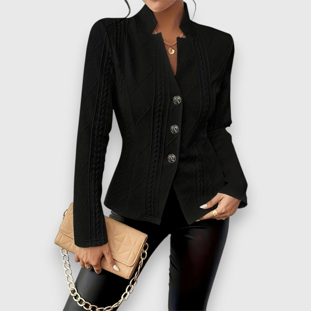 Lexi | Textured Buttoned Cardigan