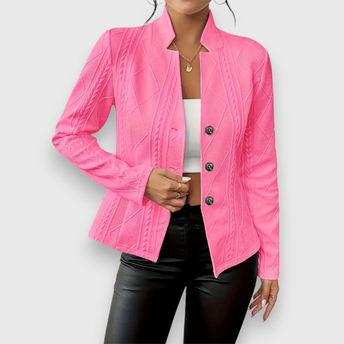 Lexi | Textured Buttoned Cardigan