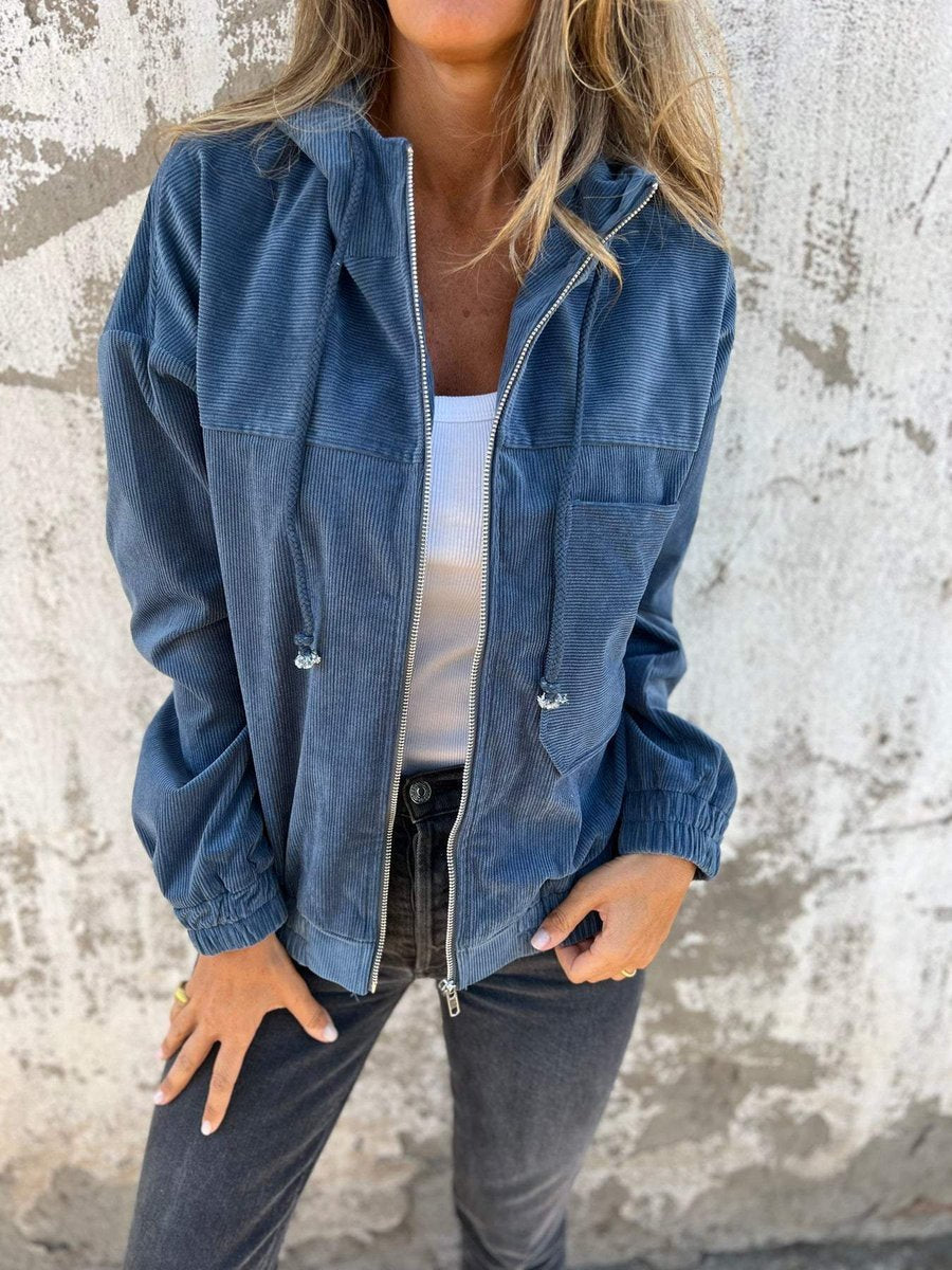Lauren | Ribbed Zip-Up Hoodie