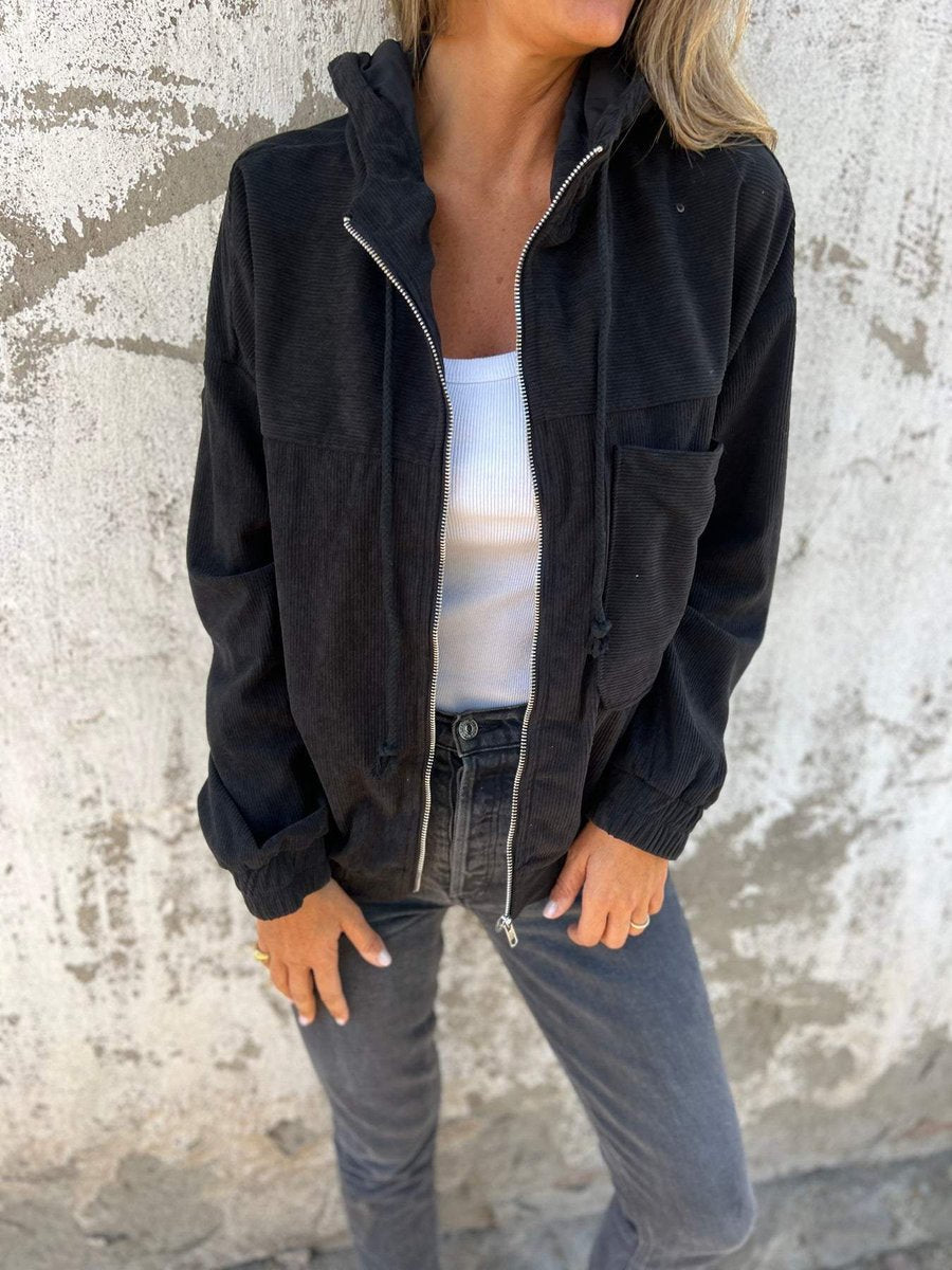 Lauren | Ribbed Zip-Up Hoodie