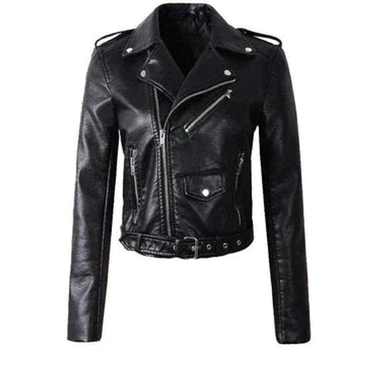 Rachel | Belted Short Moto Jacket