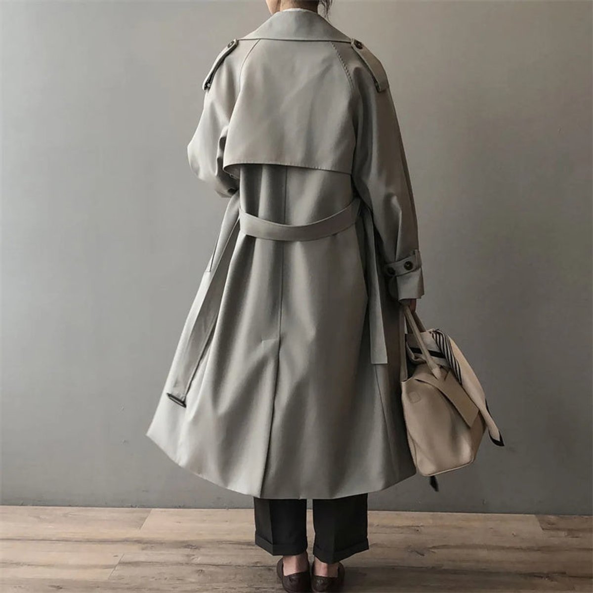 Katherine | Double-Breasted Belted Long Trench Coat