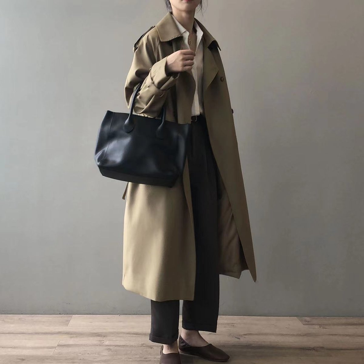 Catherine | Long Double-Breasted Belted Trench Coat