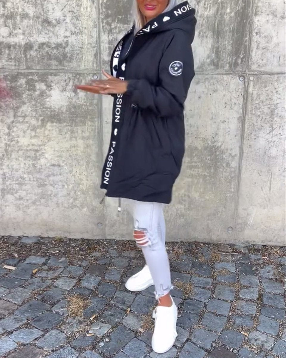 Cassidy | Midi Parka with Hood and Drawstring