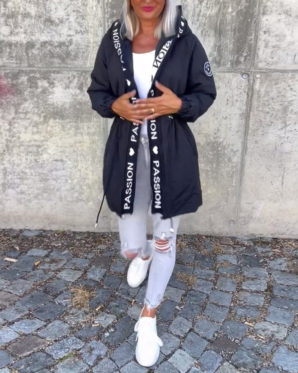 Cassidy | Midi Parka with Hood and Drawstring