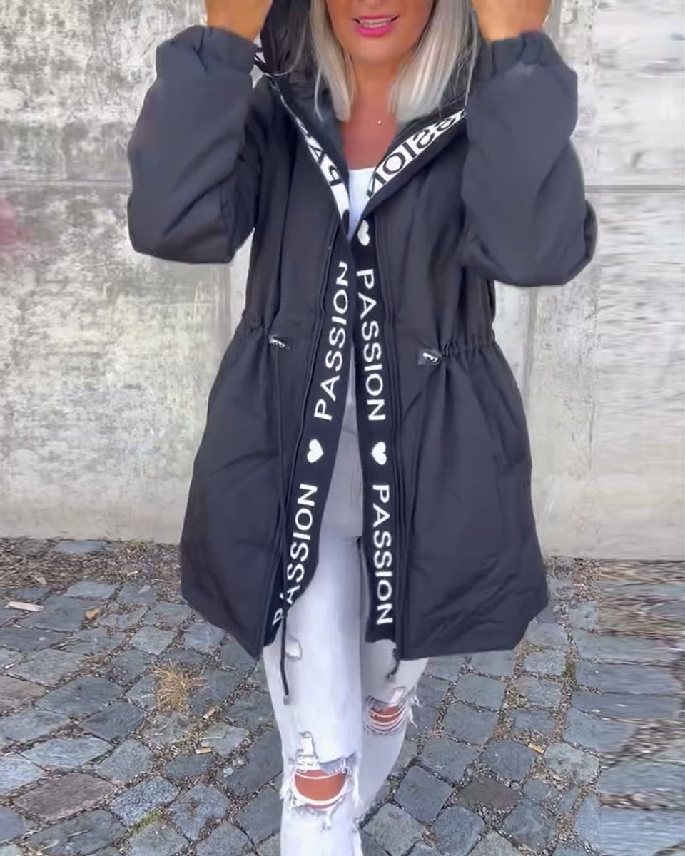 Camila | Hooded Drawstring Midi Parka