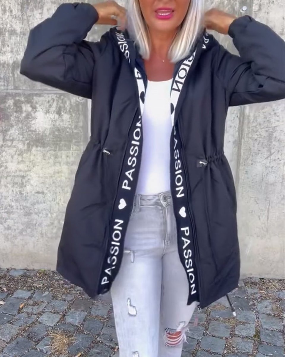 Cassidy | Midi Parka with Hood and Drawstring