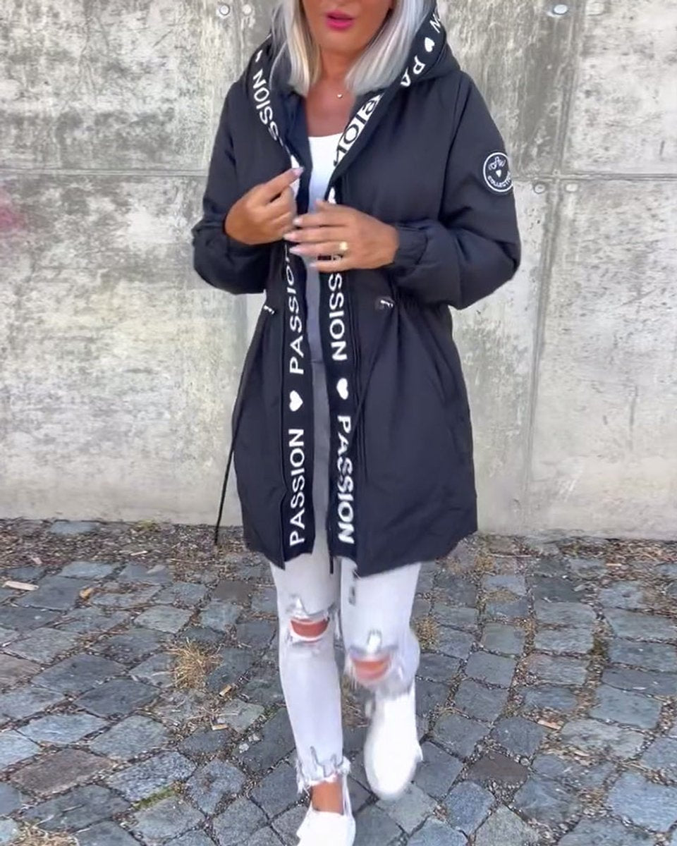Cassidy | Midi Parka with Hood and Drawstring