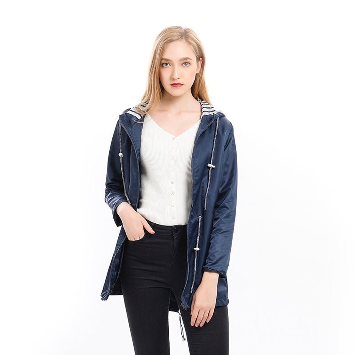 Margaret | Hooded Drawstring Rain Coat